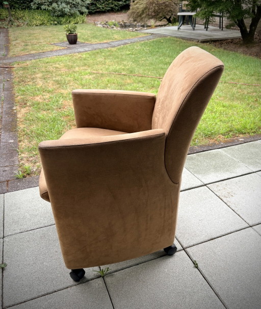 Sillón Leolux Quantissimo, cuero Alcántara
