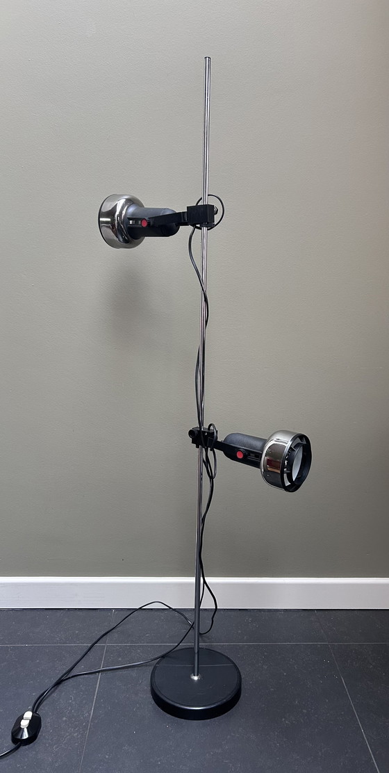 Image 1 of Lampada da terra dal design vintage con due faretti