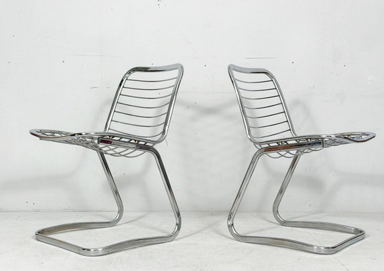 Image 1 of Set di 4 sedie a sbalzo disegnate da Gastone Rinaldi per Rima, modello: 'Sabrina', anni '70, Italia.