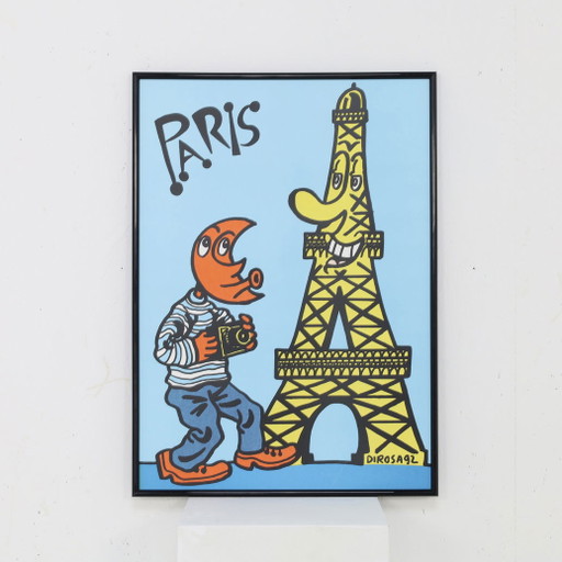 Poster “The Moon Man in Paris” by Hervé Di Rosa, 1990s