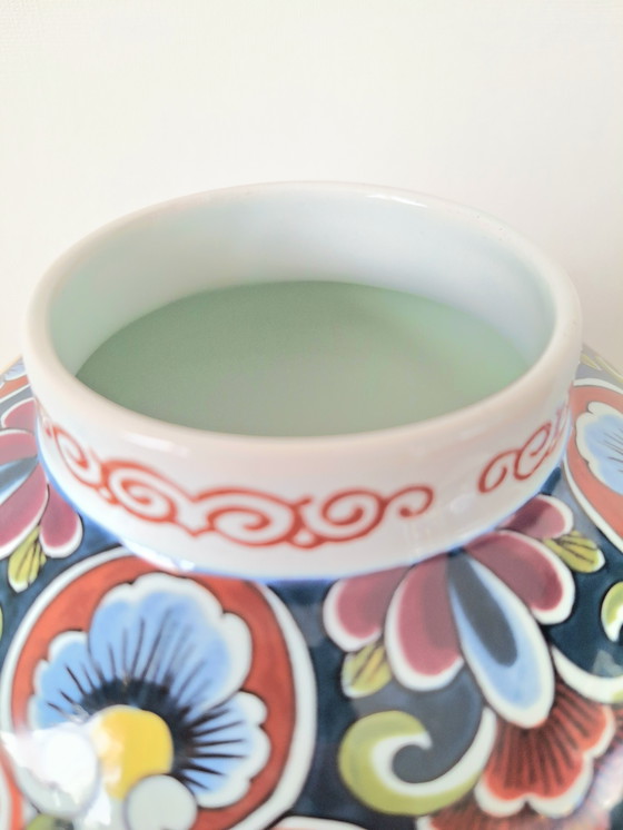 Image 1 of Hermoso tarro de jengibre policromado, intacto, de O.U.D. Delft Nijmegen.