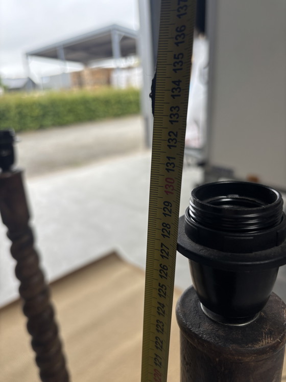 Prachtige Set Vintage Vloerlampen (Barley Twist) – Wood (photo 4 of 6)