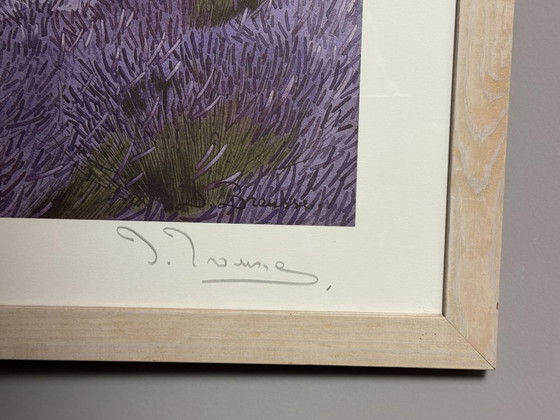 Image 1 of 'Campi di lavanda in Provenza' di D. Broussie, serigrafia, Francia, fine del XX secolo