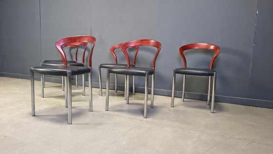 Image 1 of Sedie Lotus vintage di Hartmut Lohmeyer per Kusch & Co., anni '70, set di 6