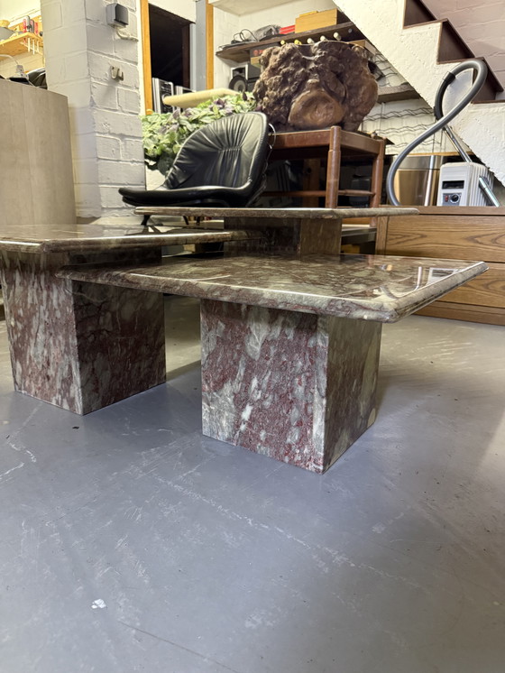 Image 1 of Trio di nidi in marmo - Avena/verde/salmone/grigio