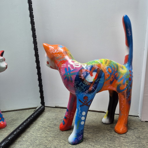 Statue de chat en polyester