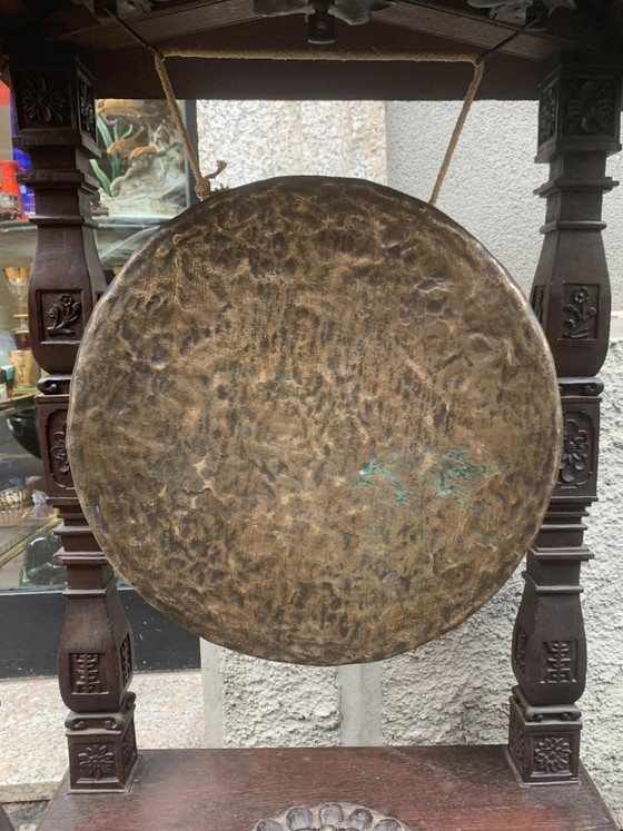Gong cinese in legno del XIX secolo, Oggetti decorativi (foto 4 di 4)