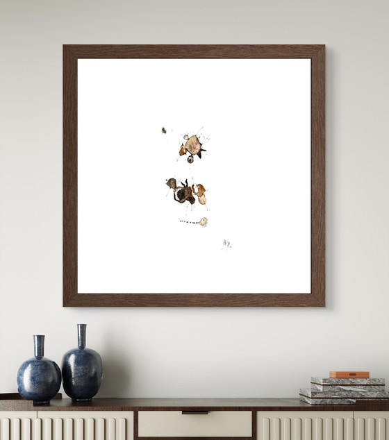 Image 1 of Hans EPP – Großartiges gerahmtes abstraktes Werk aus dem Jahr 1968