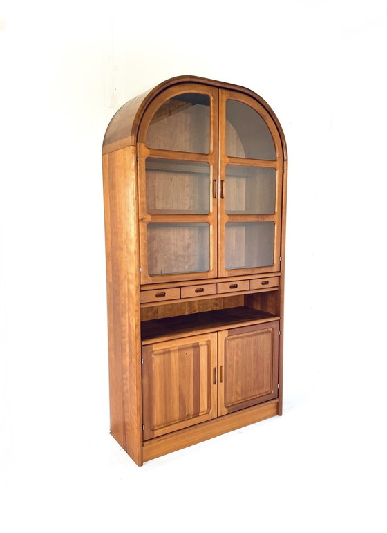 Image 1 of Vintage teak arch cabinet with display case, Dyrlund '70s