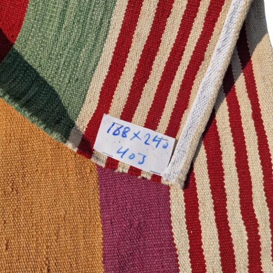 Handgeweven wollen kilimtapijt | Modern ikat-design | Verkrijgbaar in verschillende maten (photo 7 of 11)