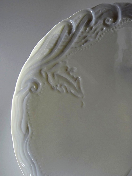 Image 1 of Large vintage/antique white fine Limoges porcelain pie dish