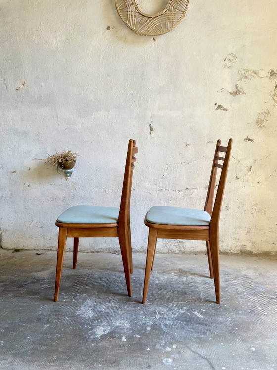 Image 1 of 4 chaises vintage scandinave bois - années 60/70