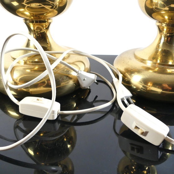 Image 1 of Vintage Bubble Lamps table lamps, brass, Bankamp, ​​1970s, Space Ag
