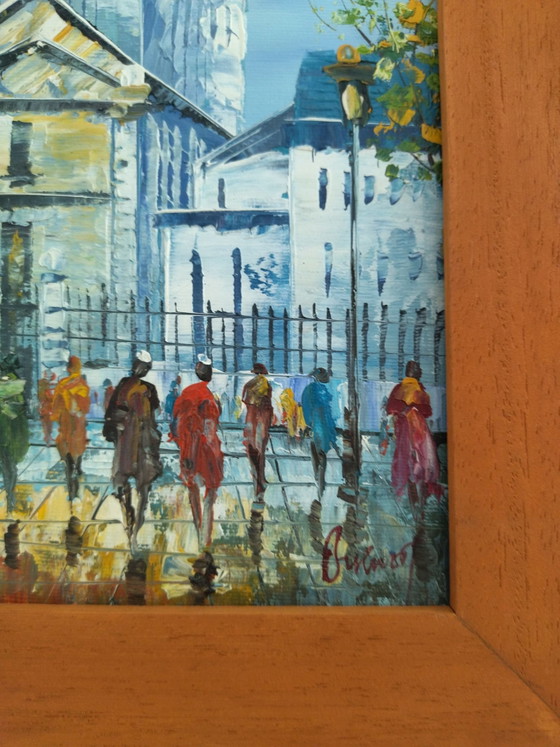 2 quadri strada di Parigi, Arte, Carta, Legno, Blu (foto 6 di 12)