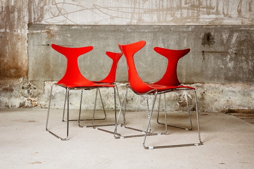 Gino Carollo x Ciacci Kreaty – Set of Four “Delfy” Chairs – c. 1995 – Italy