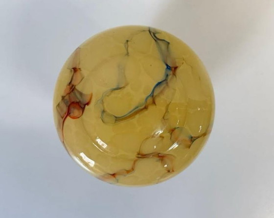 Image 1 of Lampe de plafond Art Déco vintage en marbre jaune antique Thabur