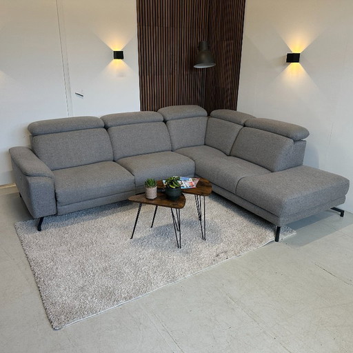 Graues Ecksofa, elektrisch verstellbar, 286 x 235 cm