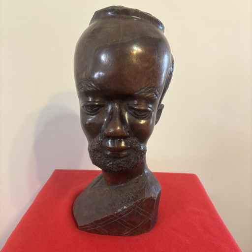 Vintage Zware Afrikaanse man buste  (3,85 kg)