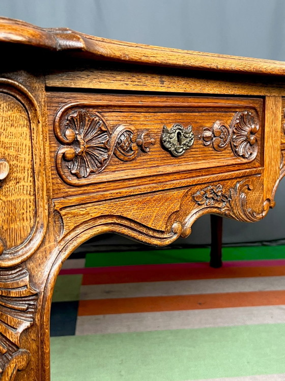 Kantoor in Luik, gebouwd in gebeeldhouwd eikenhout in Regency-stijl. – Bureau, Hollywood Regency (photo 6 of 10)