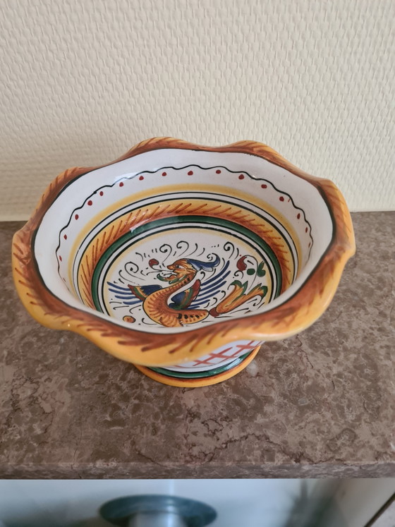 Deruta Raffaellesco keramische kom 1960 / Italiaanse Majolica kom Labor Deruta handbeschilderd (photo 3 of 5)