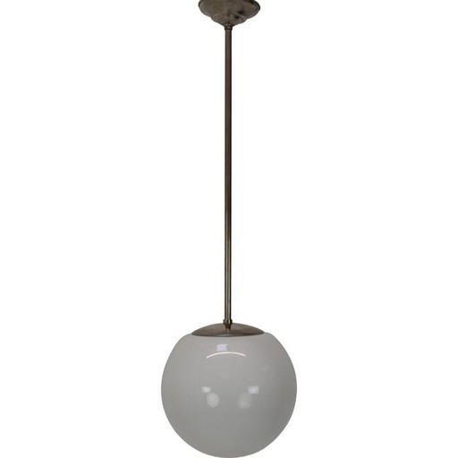 Lampe suspendue Art déco en verre, Tchécoslovaquie, années 1930