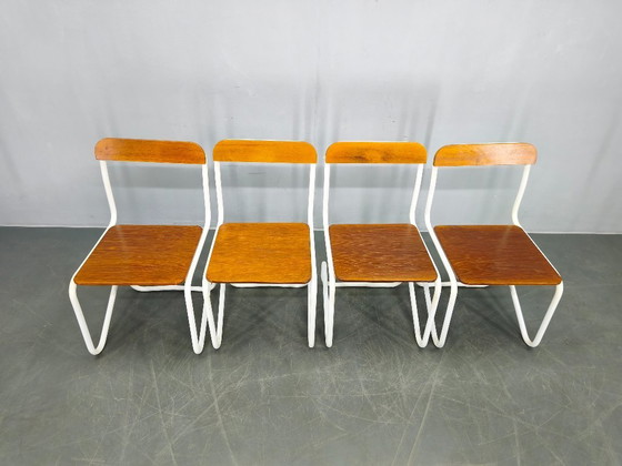 Image 1 of Set of 4 Bauhaus Cantilever Chairs, Tubular Steel, Germany 1930s
