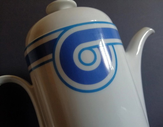 Image 1 of Äußerst seltene Rosenthal Duo Teekanne in Blau von Ambrogio Pozzi, Deutschland, 1970er Jahre