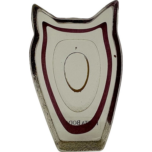 Mini sculpture vintage hibou "Night Eyes" par Bertill Vallien pour Kosta Boda, Suède