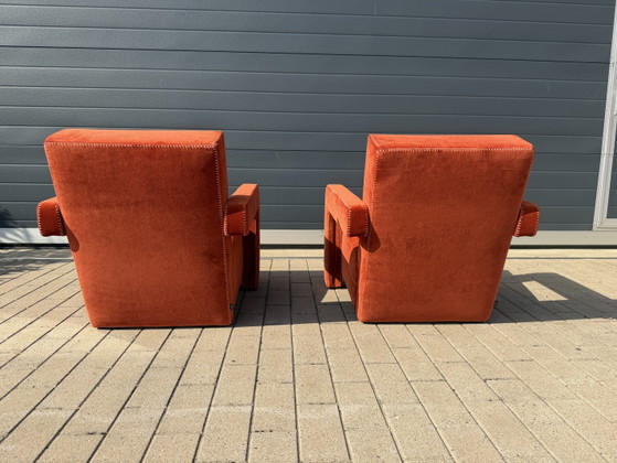 Cassina Utrecht Stuhl Terrakotta, G. Rietveld Neuwertiger Zustand! – Sessel, Textile (photo 7 of 15)