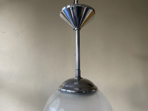 Image 1 of 1940s Lamp Pendant Lamp Holophane Perspex French