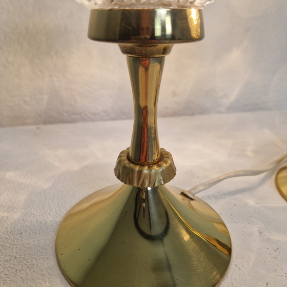Image 1 of Two gold vintage lamps, bedside lamps