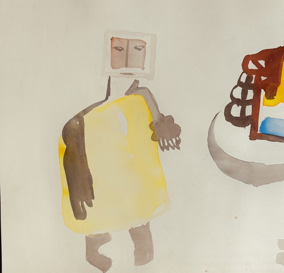 Image 1 of Marcus de Vestele abstracte compositie met figuren circa 1975