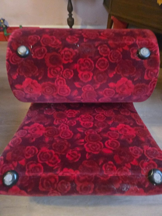 Poltrona design Bretz Mammut con pouf – velluto rosso vintage – Poltrone (photo 3 of 7)