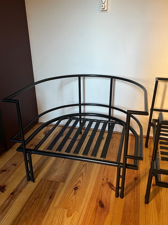 Set di 2 poltrone a cubo vintage in pelle – Stile KEBE / Bauhaus (photo 6 of 13)