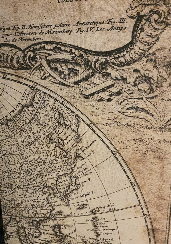 Image 1 of Vierdelig kamerscherm – Historische wereldkaart uit 1746 (erfgenamen van Homann)