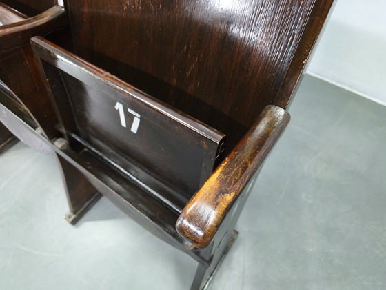 Image 1 of 1940s Thonet Cinema Double Seat, Beech Wood Theater Bench
