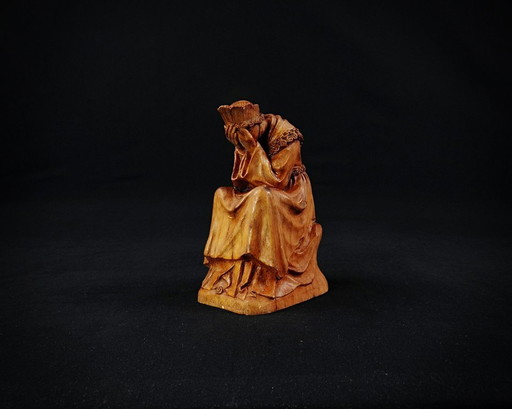 Sculpture en bois de Notre Dame de la Salette, artisanat sacré Français XIXeme