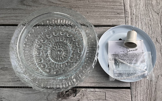 Image 1 of 4 vintage glazen plafondlampen massive 