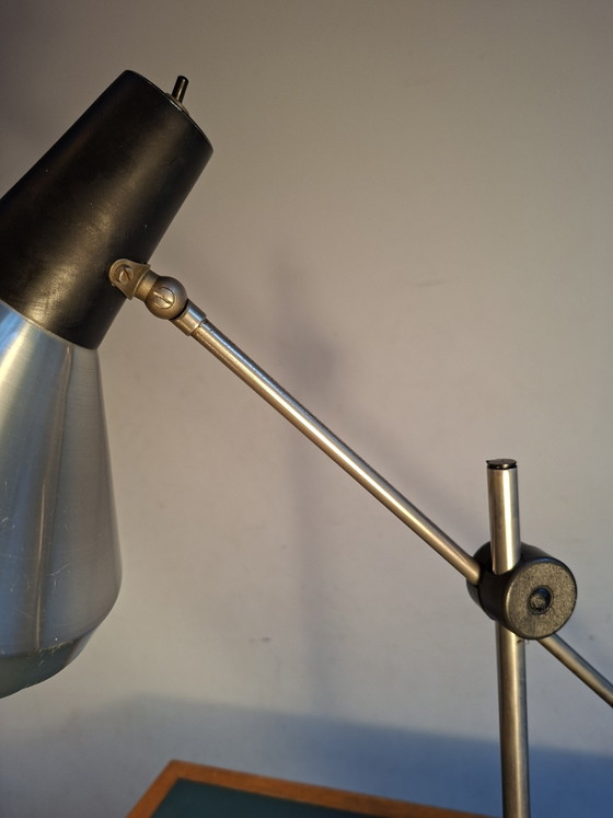 Sleek Vintage Industrial Desk Lamp, Dutch Design Sixties – Hala, Reading Lamp, Aluminium, Metal (photo 7 of 15)