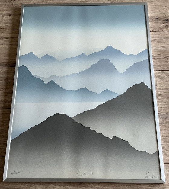 Tríptico (tres paneles) Paisaje escocés ‘Lochnan’, serigrafías – Roggenkamp, Arte, Glass, Paper (photo 5 of 15)