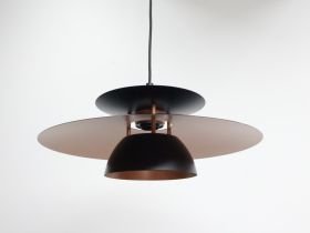 Lampada a sospensione vintage / metallo / nero rosa / Danimarca – Lampade a sospensione, Scandinavian (photo 2 of 5)