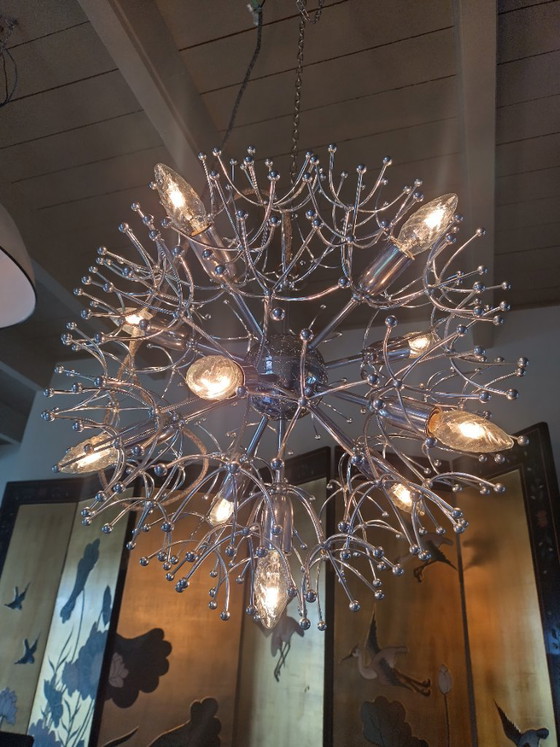 Grande lampadario vintage Gaetano Sciolari 'Dandelion' (52 cm) - Completamente ricablato, con messa a terra (photo 6 of 16)