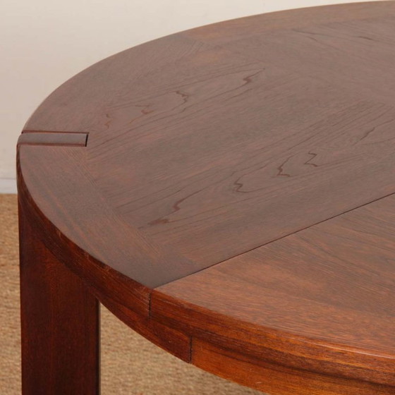 Image 1 of Round extendable wooden dining table produced by Monopoly, 1970