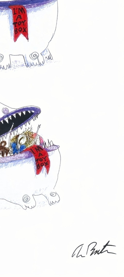 Tim Burton – Je suis une boîte à jouets – Tirage officiel signé en édition limitée – 20 x 30 cm
