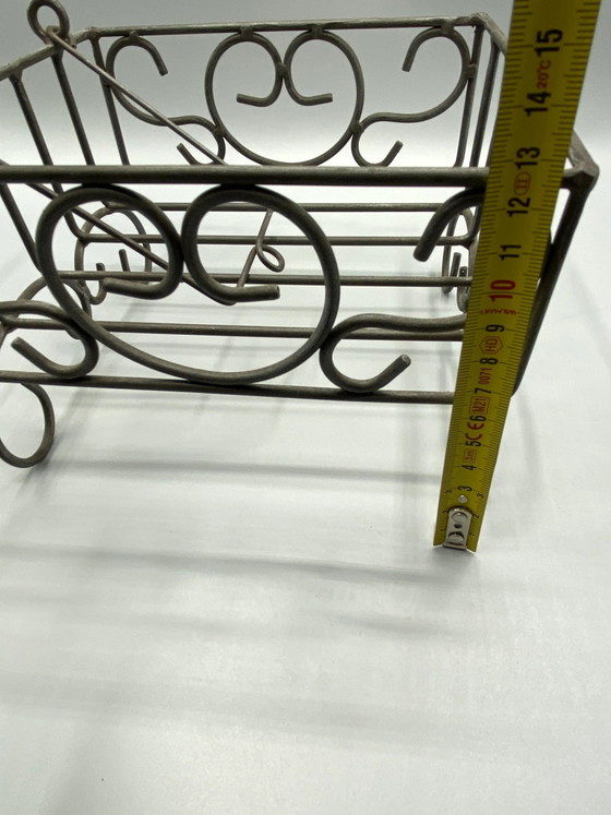 Mid-Century Metal Scrolled Organizer Basket – Decorative Objects, Mid Century Modern (photo 6 of 6)