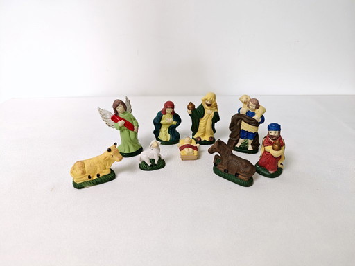 Vintage Devineau Krippenfiguren-Set, 9-teilig, Weihnachtsdekoration
