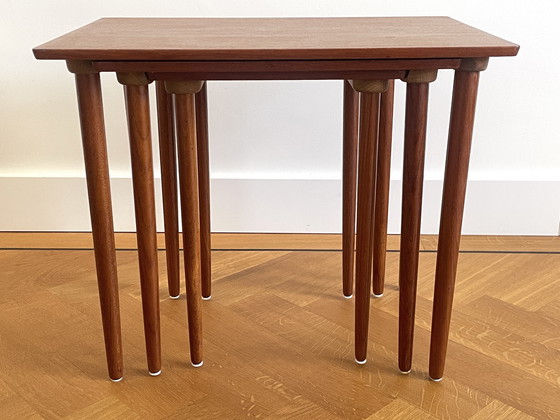 Image 1 of 60s Trio of Elegant Side Tables by Bramin, Denmark