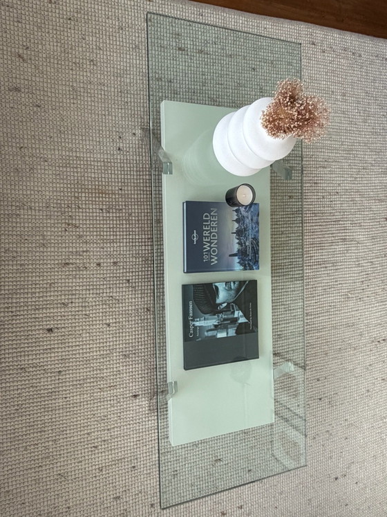 Maupertuus design salontafel, Chroom, Glas, Transparant (foto 3 van 5)