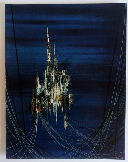 2x Mario Sinica Italian Futurist original Lithographs 1972