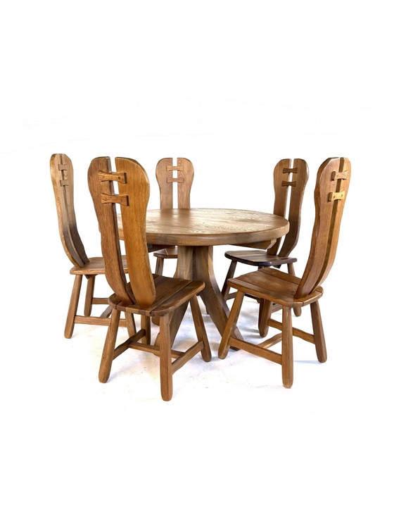 Image 1 of Brutalist dining set, De Puydt, Belgium ‘70